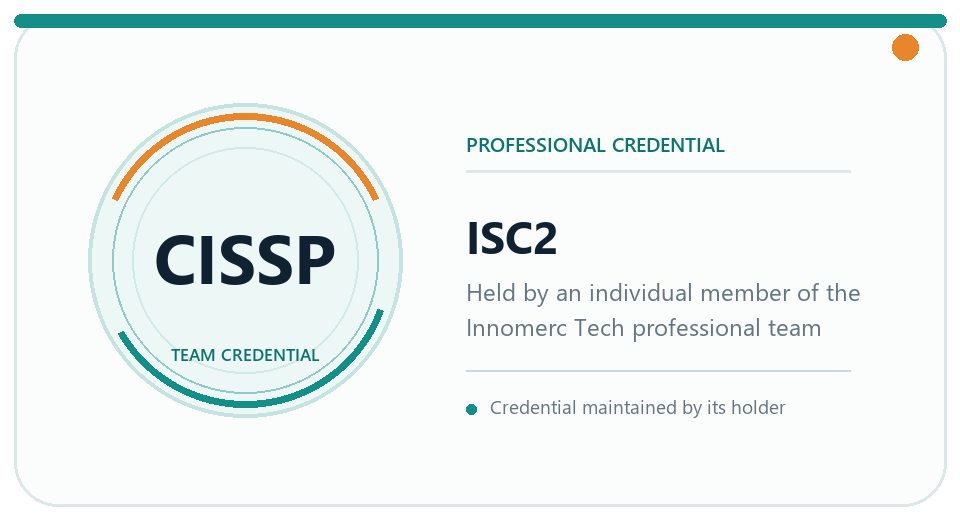 CISSP professional credential represented across the Innomerc Tech team