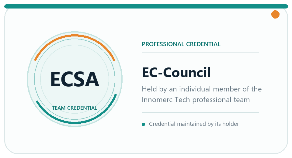ECSA professional credential represented across the Innomerc Tech team