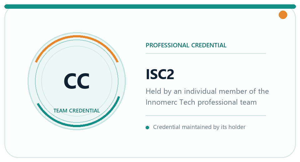 CC professional credential represented across the Innomerc Tech team
